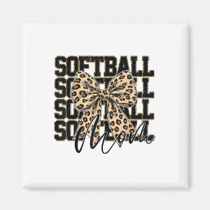 Softball Coquette Bow Softball Mum Game Day Softba Magnet