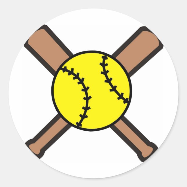 Softball Crossbats Classic Round Sticker (Front)