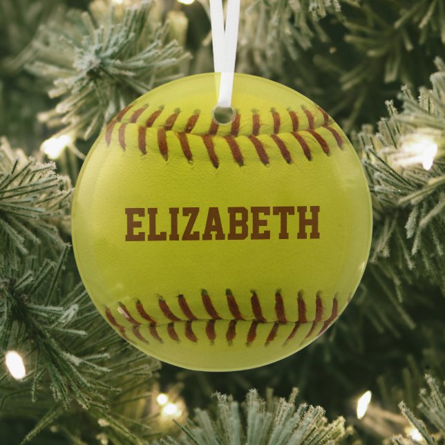 Softball Custom Ball Ornament (Insitu)