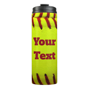 Softball Cutomize Personalise Teal Ball Caoch Thermal Tumbler