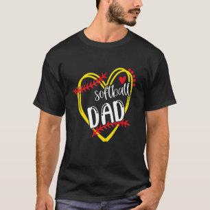 Softball Dad Auntie Softball Softball Heart T-Shirt