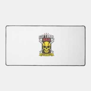 Softball Dad Daughter League Vintage Vector Design Desk Mat