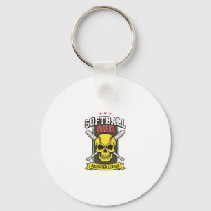Softball Dad Daughter League Vintage Vector Design Key Ring