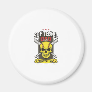 Softball Dad Daughter League Vintage Vector Design Magnet