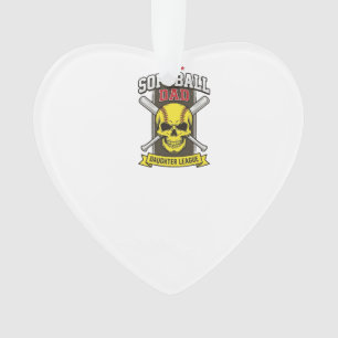 Softball Dad Daughter League Vintage Vector Design Ornament