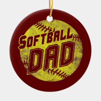 Softball Dad Fastpitch Father's Day Funny  Ceramic Ornament