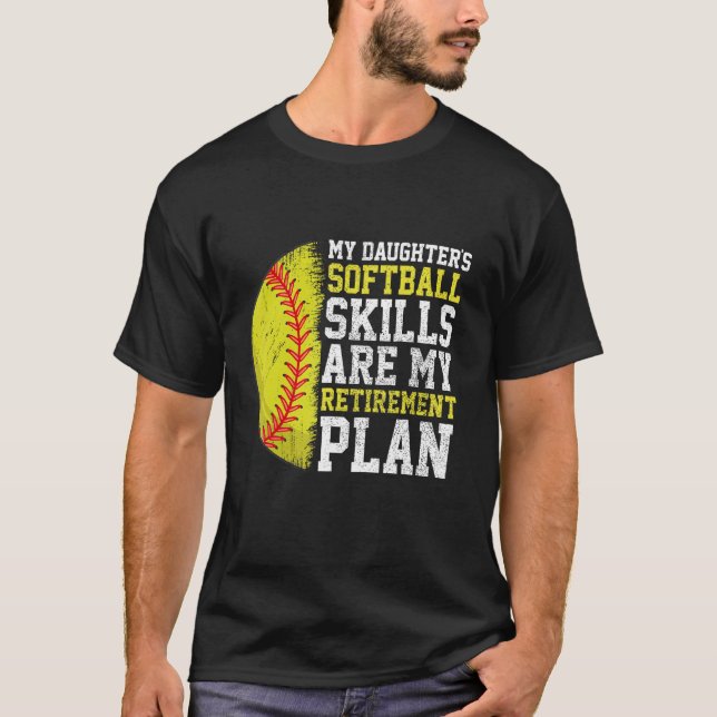 Softball Dad Mum Baseball Player T-Shirt (Front)