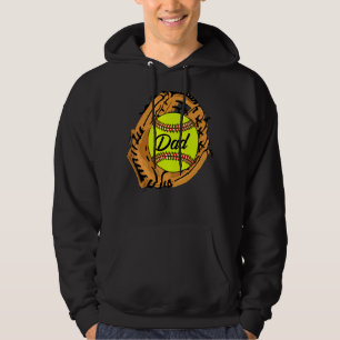 Softball Dad Softball Gloves And Ball Father Love Hoodie