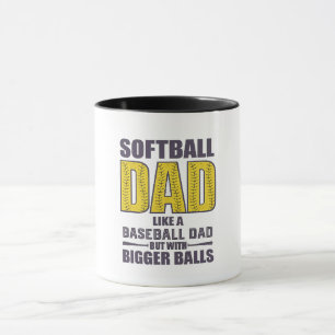 Softball Dad SVG, Funny Shirt Design Mug