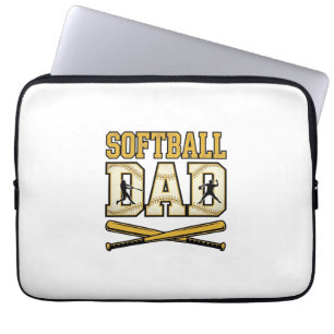 Softball Dad Vintage Engraving Bat Graphic_1 Laptop Sleeve