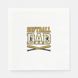 Softball Dad Vintage Engraving Bat Graphic_1 Napkin