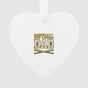 Softball Dad Vintage Engraving Bat Graphic_1 Ornament