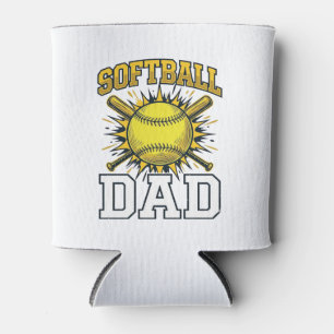 Softball Dad Vintage Engraving Shirt Design_1 Can Cooler