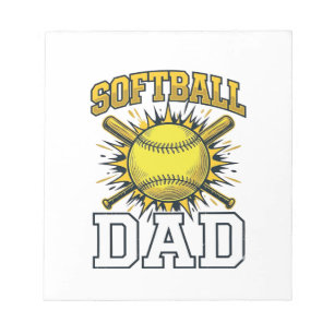 Softball Dad Vintage Engraving Shirt Design_1 Notepad