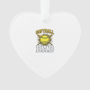 Softball Dad Vintage Engraving Shirt Design_1 Ornament