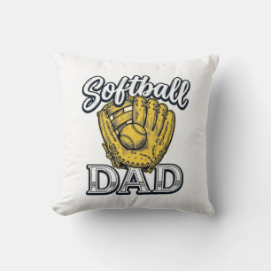 Softball Dad Vintage Glove Shirt Design_1 Cushion