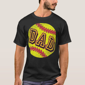 Softball Dad Vintage Retro Fathers Day Softball Lo T-Shirt