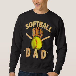 Softball Dad Vintage Usa American Flag Father's Da Sweatshirt