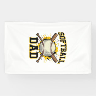 Softball Dad Vintage Varsity Crossed Bats Design_1 Banner