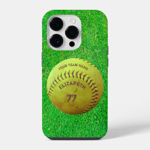 Softball Dirty Name Team Number Ball iPhone 14 Pro Case
