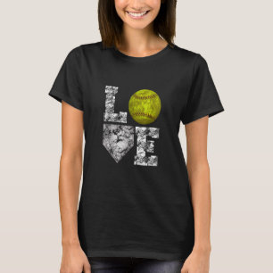 Softball Distressed Ball Cute Mum Love T-Shirt