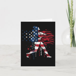 Softball Drip American Flag 4th of July Patriotic Card