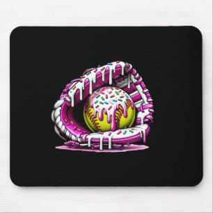 Softball Drip Ice Cream Sprinkles Softball Glove 1 Mouse Pad