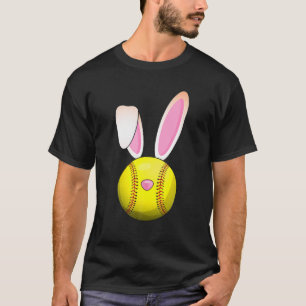 Softball Easter Bunny Rabbit Ears Sports Easter Da T-Shirt