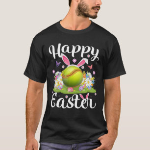 Softball Easter Egg Hunting Floral Softball Easter T-Shirt