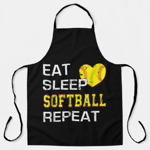 Softball Eat Sleep Softball Repeat Apron