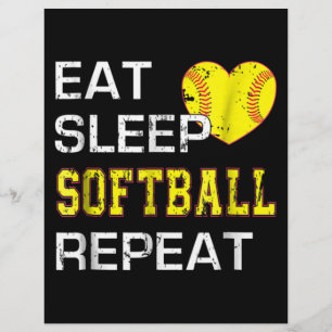 Softball Eat Sleep Softball Repeat Custom Letterhead