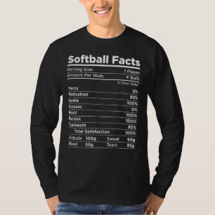 Softball Facts Serving Size Softball Player Softba T-Shirt