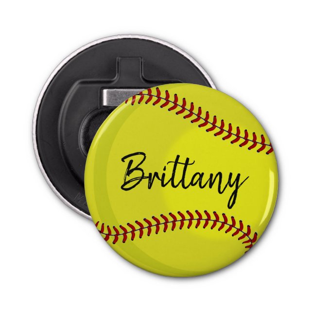 Softball Fan Custom Name Bottle Opener (Front)