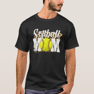 Softball Fans Leopard Women, Softball Mum T-Shirt