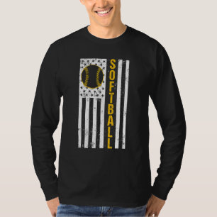 Softball Flag Softball Coach Outfit Softball Pla T-Shirt