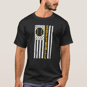 Softball Flag Softball Coach Outfit Softball Play T-Shirt