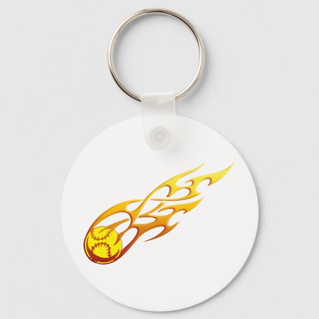 Softball Flame Key Ring (Front)