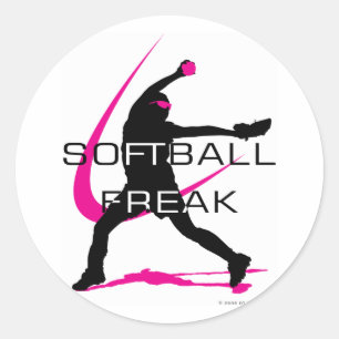 Softball Freak - Pitcher side Classic Round Sticker