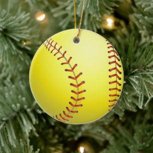Softball Fun Sports Game Christmas Holidays Ceramic Ornament