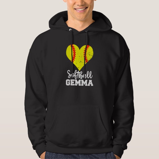 Softball Gemma Softball Heart Grandma Gemma Hoodie (Front)