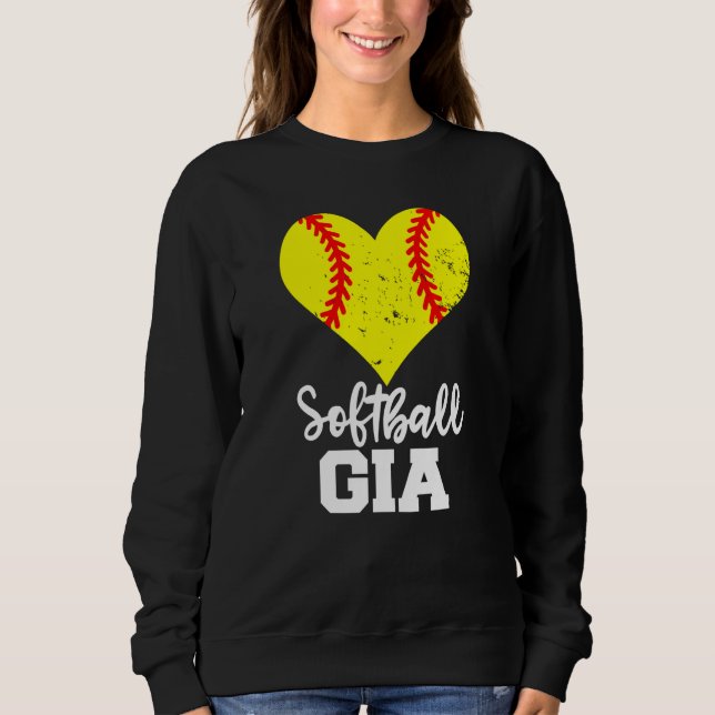 Softball Gia Softball Heart Grandma Gia Sweatshirt (Front)