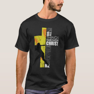 Softball Gifts Players Teen Girls Women Christian  T-Shirt