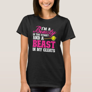 Softball Girl Beauty In The Street And A Beast In  T-Shirt