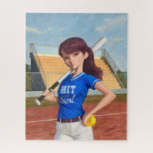 Softball Girl Jigsaw Puzzle