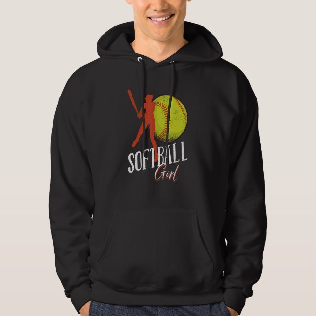 Softball Girl   Women Softball Player Softball Hoodie (Front)