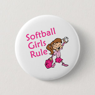 softball girls rule 6 cm round badge