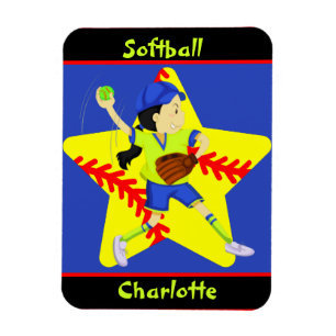  Softball Girls Star Pitcher Personalised     Magnet