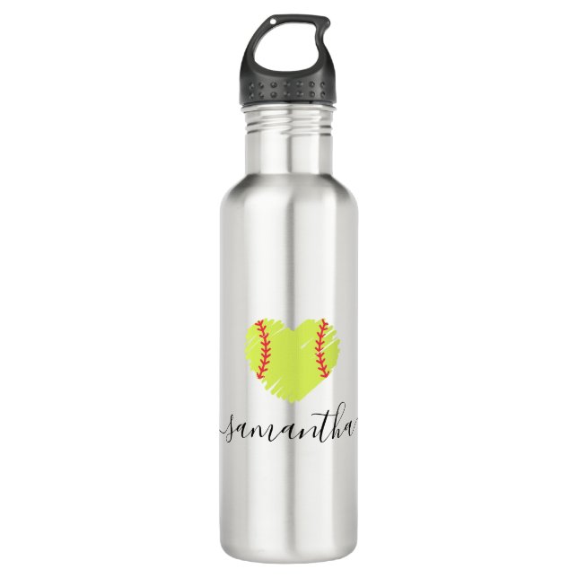 Softball Girls Womens Personalised 710 Ml Water Bottle (Front)