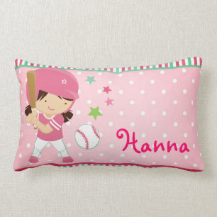 Softball Girly Personalised Lumbar Cushion