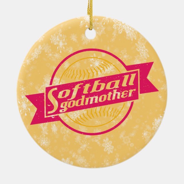 Softball Godmother Xmas Decoration (Back)